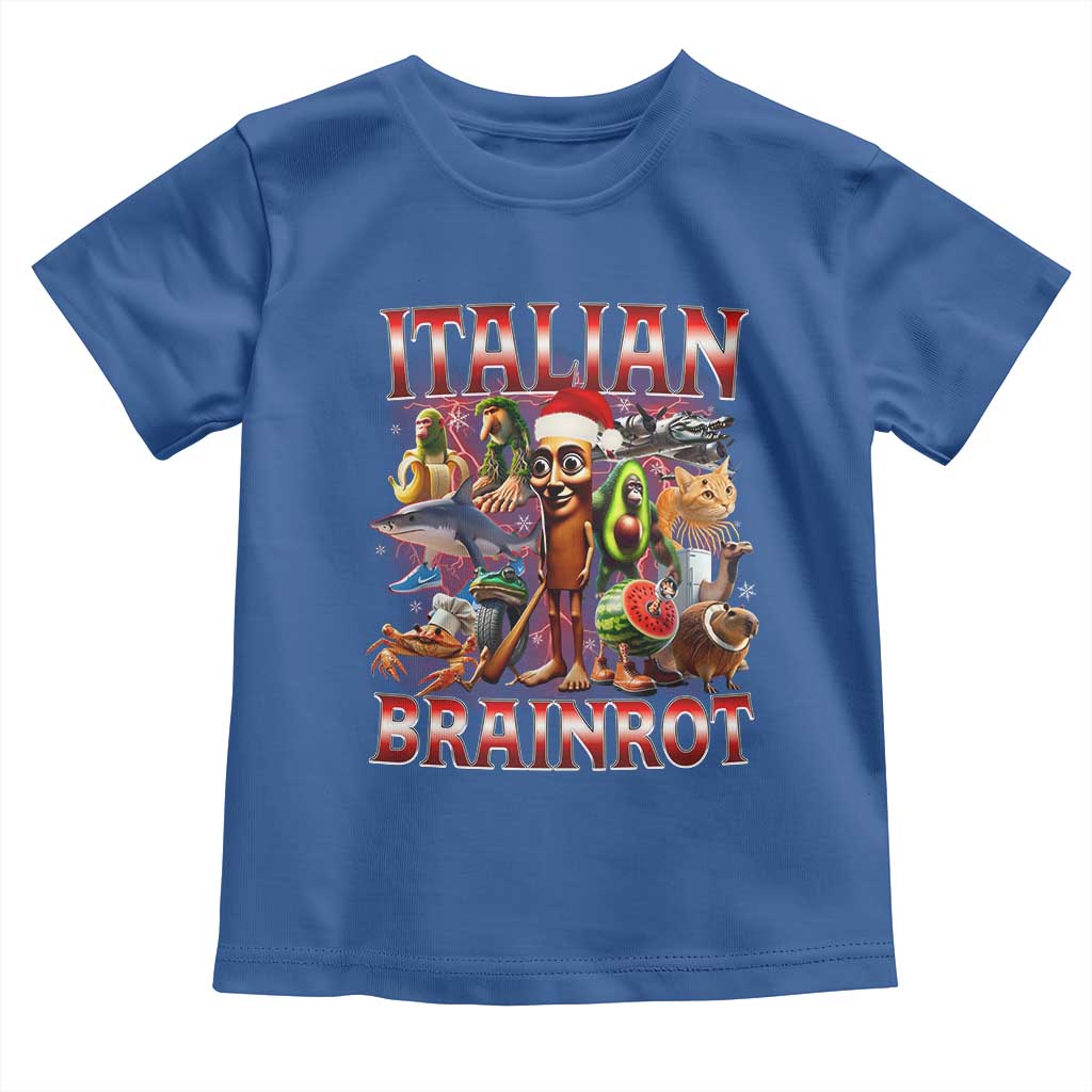 Italian Brainrot Christmas Meme Toddler T Shirt Funny Brain Rot Gen Z Meme TS14 Royal Blue Print Your Wear
