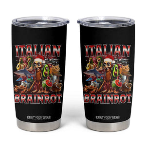 Italian Brainrot Christmas Meme Tumbler Cup Funny Brain Rot Gen Z Meme TS14 Black Print Your Wear