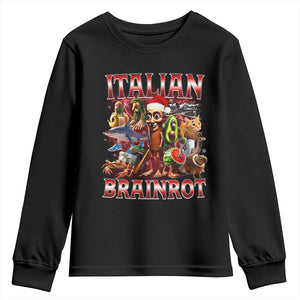 Italian Brainrot Christmas Meme Youth Sweatshirt Funny Brain Rot Gen Z Meme TS14 Black Print Your Wear