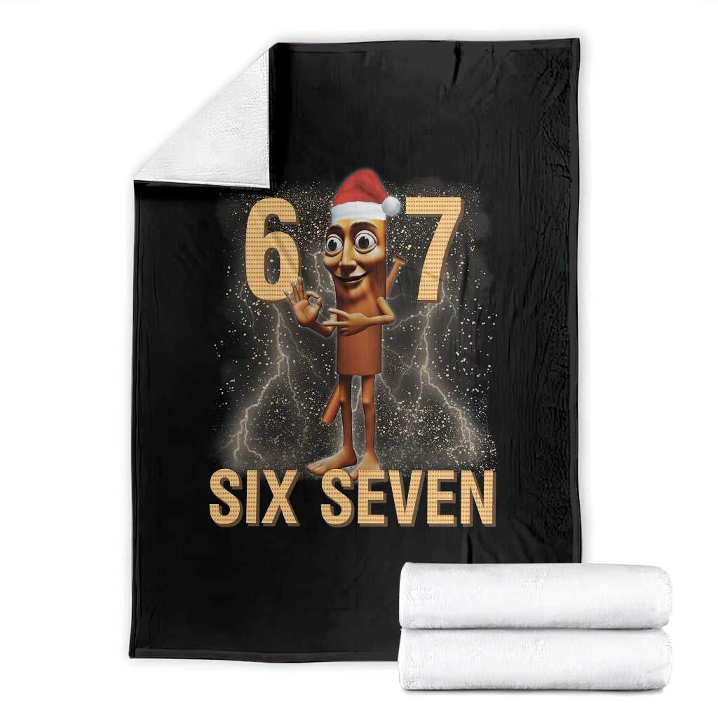 67 Six Seven Italian Brainrot Meme Throw Blanket Funny Tung Tung Tung Sahur Christmas TS14 Black Print Your Wear