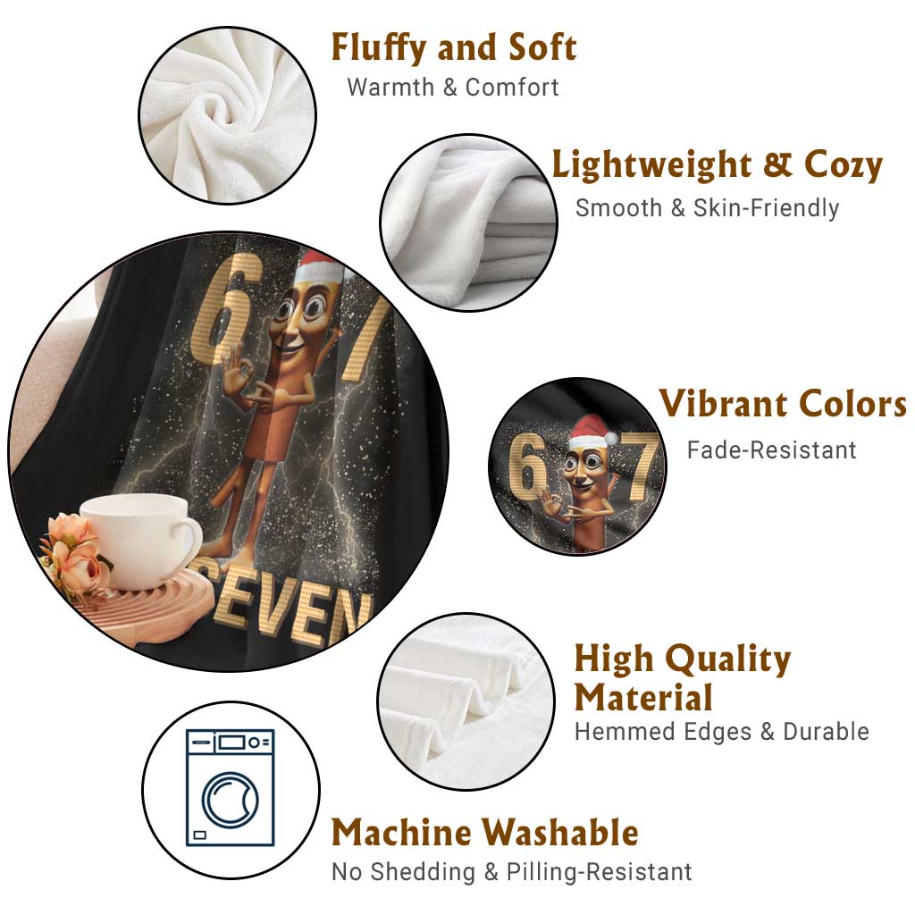 67 Six Seven Italian Brainrot Meme Throw Blanket Funny Tung Tung Tung Sahur Christmas TS14 Print Your Wear