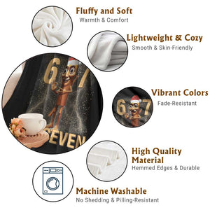 67 Six Seven Italian Brainrot Meme Throw Blanket Funny Tung Tung Tung Sahur Christmas TS14 Print Your Wear