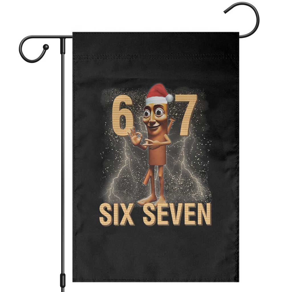 67 Six Seven Italian Brainrot Meme Garden Flag Funny Tung Tung Tung Sahur Christmas TS14 Black Print Your Wear