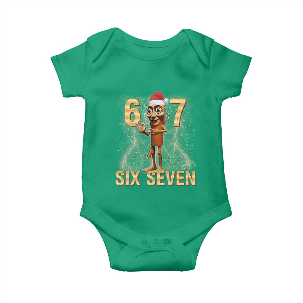 67 Six Seven Italian Brainrot Meme Baby Onesie Funny Tung Tung Tung Sahur Christmas TS14 Irish Green Print Your Wear