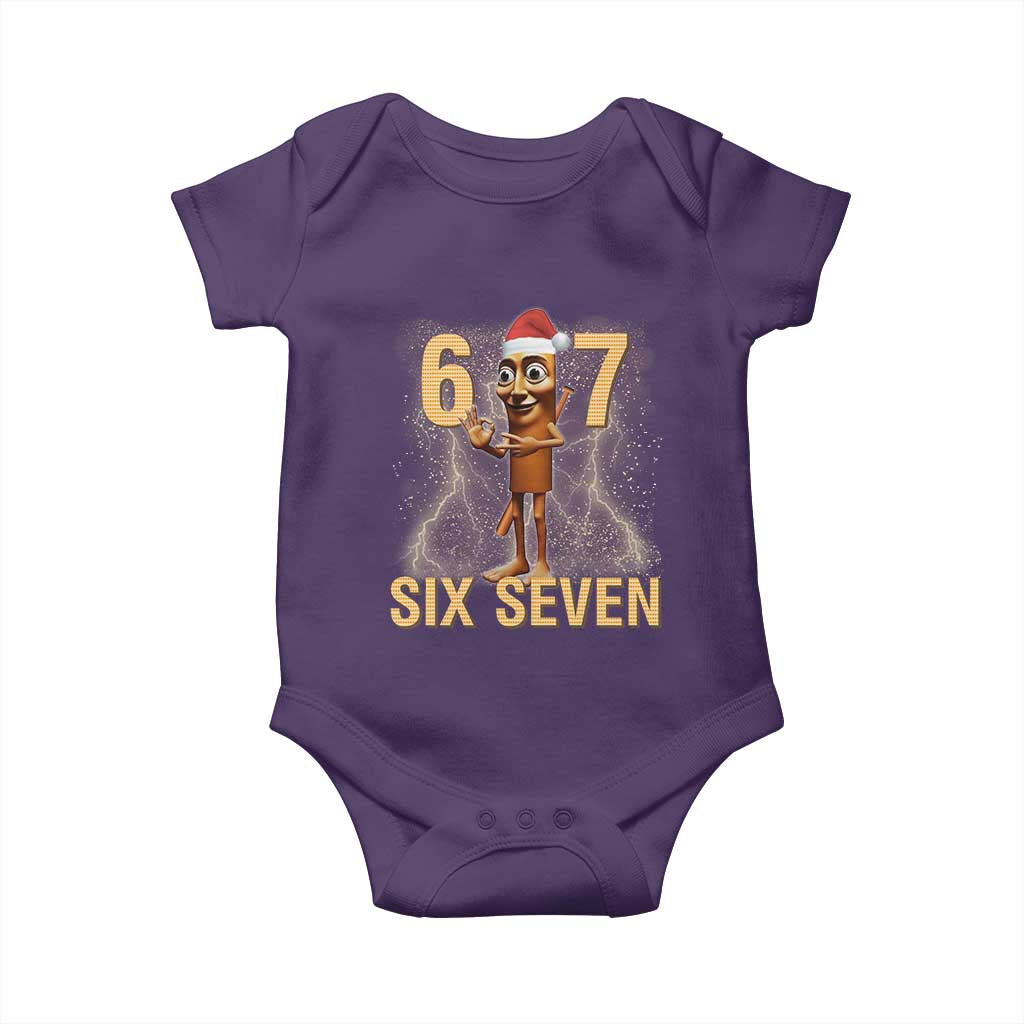 67 Six Seven Italian Brainrot Meme Baby Onesie Funny Tung Tung Tung Sahur Christmas TS14 Purple Print Your Wear