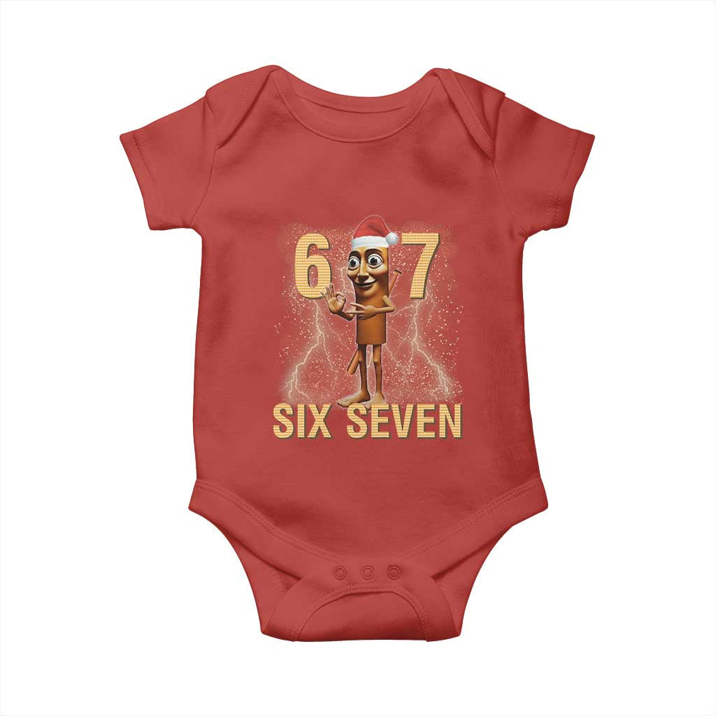 67 Six Seven Italian Brainrot Meme Baby Onesie Funny Tung Tung Tung Sahur Christmas TS14 Red Print Your Wear
