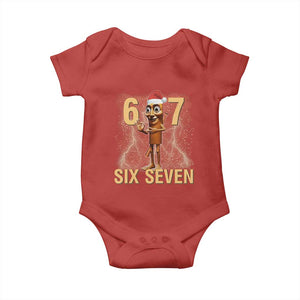 67 Six Seven Italian Brainrot Meme Baby Onesie Funny Tung Tung Tung Sahur Christmas TS14 Red Print Your Wear