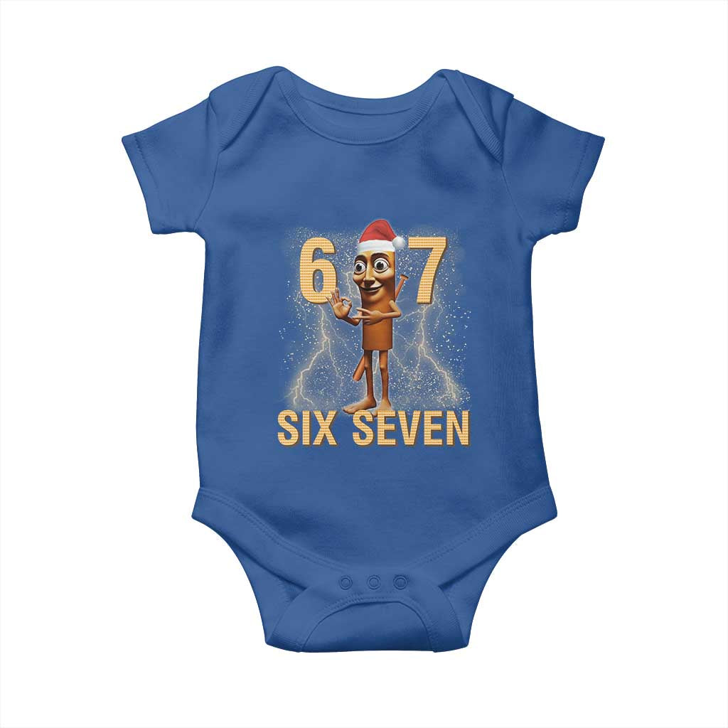 67 Six Seven Italian Brainrot Meme Baby Onesie Funny Tung Tung Tung Sahur Christmas TS14 Royal Blue Print Your Wear