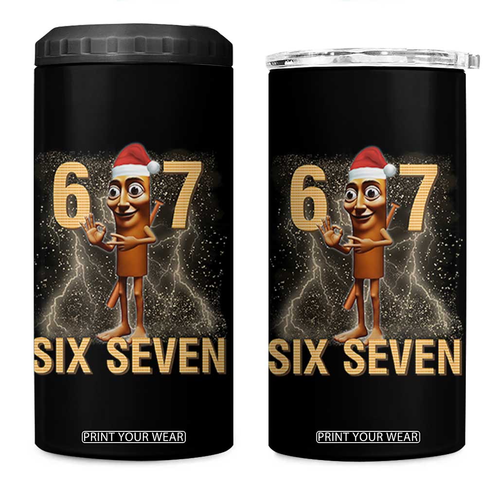 67 Six Seven Italian Brainrot Meme 4 in 1 Can Cooler Tumbler Funny Tung Tung Tung Sahur Christmas TS14 One Size: 16 oz Black Print Your Wear