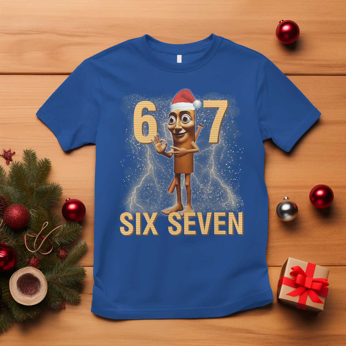 67 Six Seven Italian Brainrot Meme T Shirt Funny Tung Tung Tung Sahur Christmas TS14 Royal Blue Print Your Wear