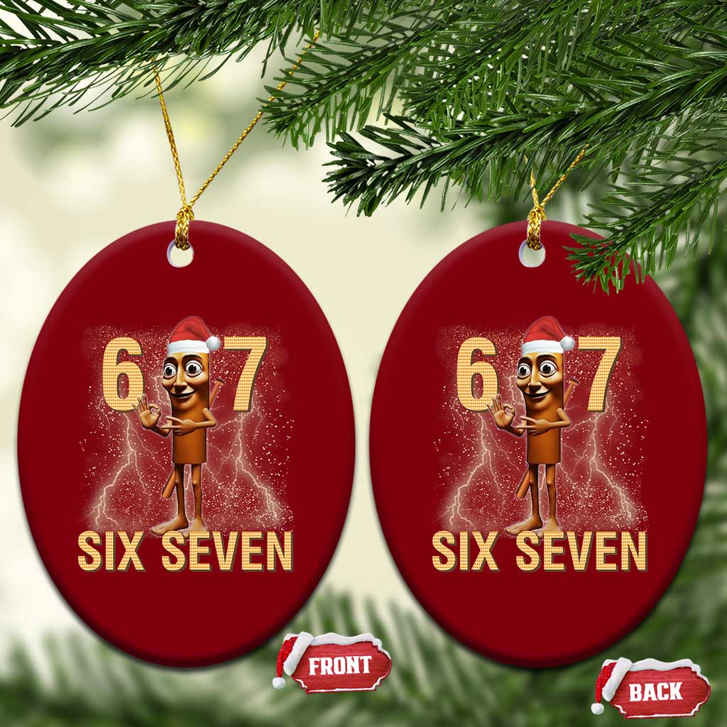 67 Six Seven Italian Brainrot Meme Ceramic Ornament Funny Tung Tung Tung Sahur Xmas TS14 Print Your Wear