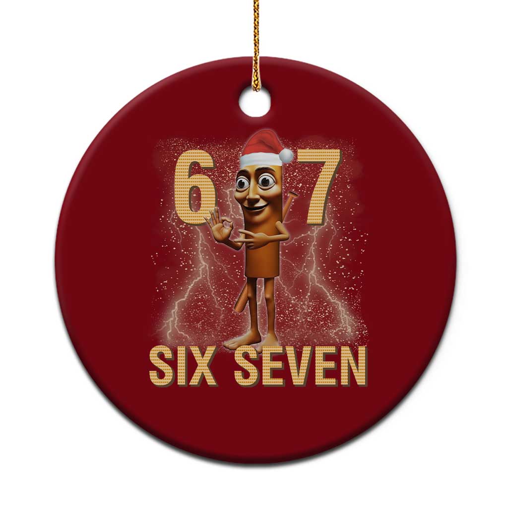 67 Six Seven Italian Brainrot Meme Ceramic Ornament Funny Tung Tung Tung Sahur Xmas TS14 1pc Red Print Your Wear