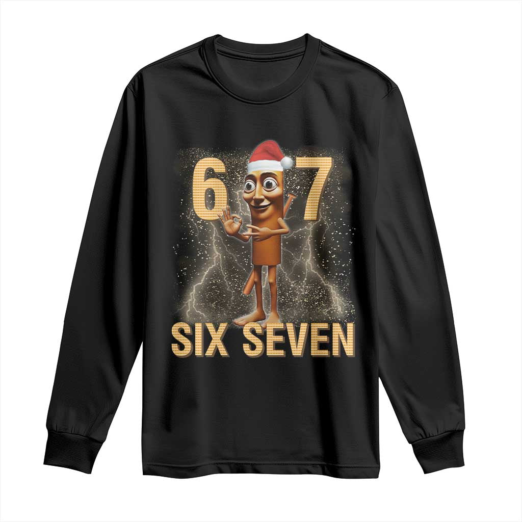 67 Six Seven Italian Brainrot Meme Long Sleeve Shirt Funny Tung Tung Tung Sahur Christmas TS14 Black Print Your Wear
