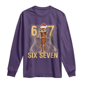 67 Six Seven Italian Brainrot Meme Long Sleeve Shirt Funny Tung Tung Tung Sahur Christmas TS14 Purple Print Your Wear