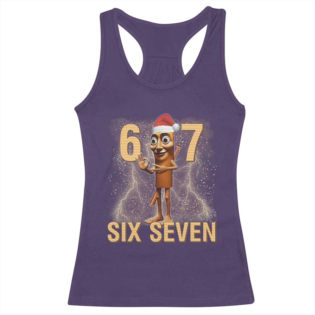 67 Six Seven Italian Brainrot Meme Racerback Tank Top Funny Tung Tung Tung Sahur Christmas TS14 Purple Print Your Wear