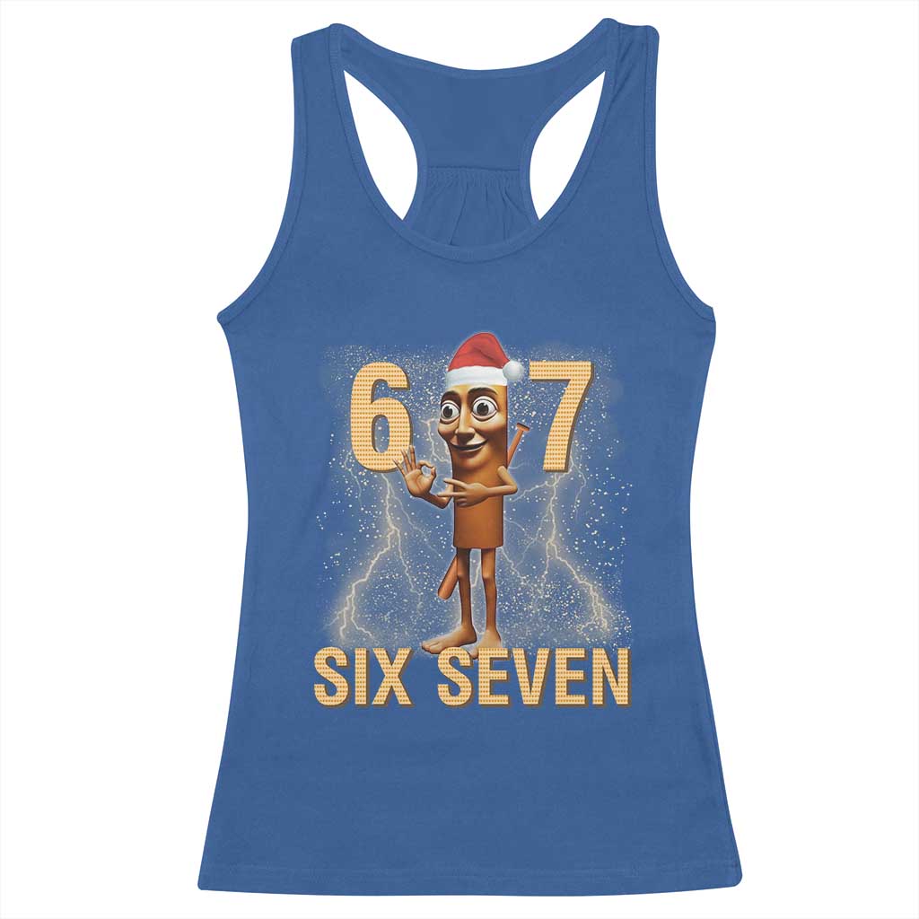 67 Six Seven Italian Brainrot Meme Racerback Tank Top Funny Tung Tung Tung Sahur Christmas TS14 Royal Blue Print Your Wear