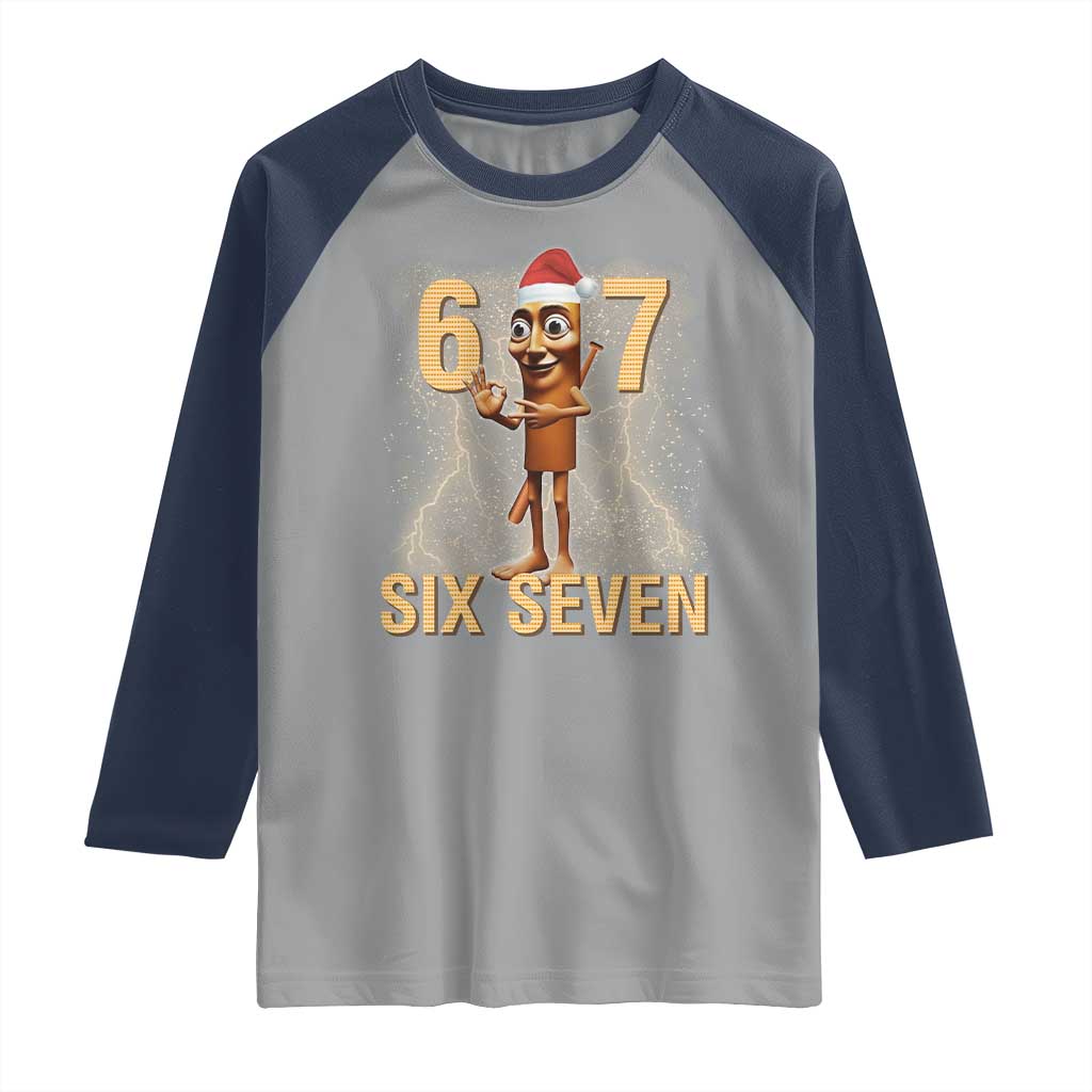 67 Six Seven Italian Brainrot Meme Raglan Shirt Funny Tung Tung Tung Sahur Christmas TS14 Sport Gray Navy Print Your Wear
