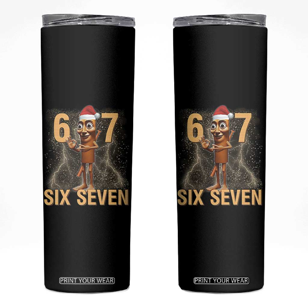 67 Six Seven Italian Brainrot Meme Skinny Tumbler Funny Tung Tung Tung Sahur Christmas TS14 Black Print Your Wear