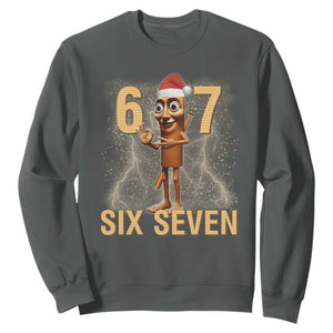 67 Six Seven Italian Brainrot Meme Sweatshirt Funny Tung Tung Tung Sahur Christmas TS14 Dark Heather Print Your Wear