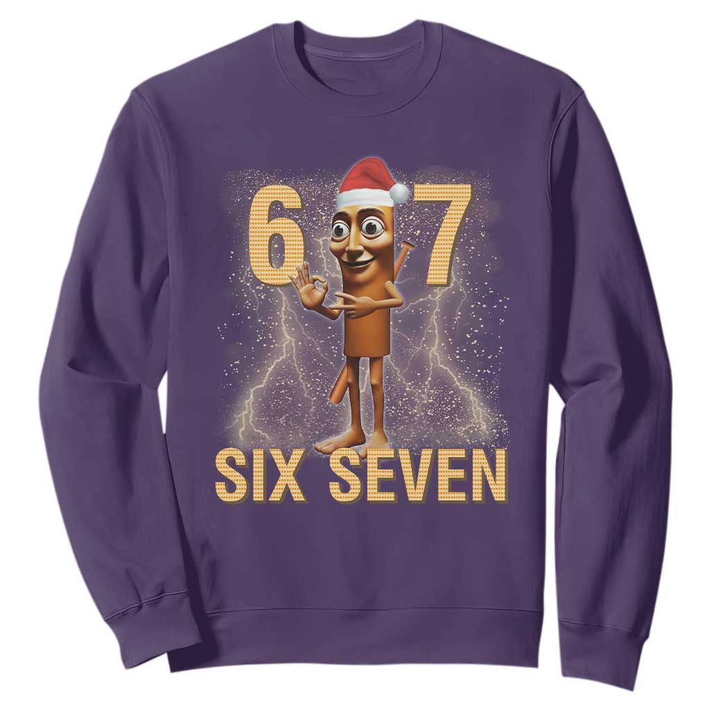 67 Six Seven Italian Brainrot Meme Sweatshirt Funny Tung Tung Tung Sahur Christmas TS14 Purple Print Your Wear
