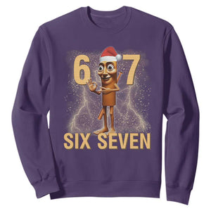 67 Six Seven Italian Brainrot Meme Sweatshirt Funny Tung Tung Tung Sahur Christmas TS14 Purple Print Your Wear
