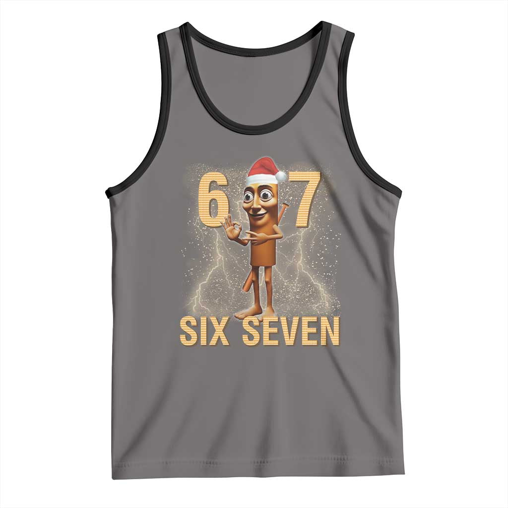 67 Six Seven Italian Brainrot Meme Tank Top Funny Tung Tung Tung Sahur Christmas TS14 Deep Heather Black Print Your Wear