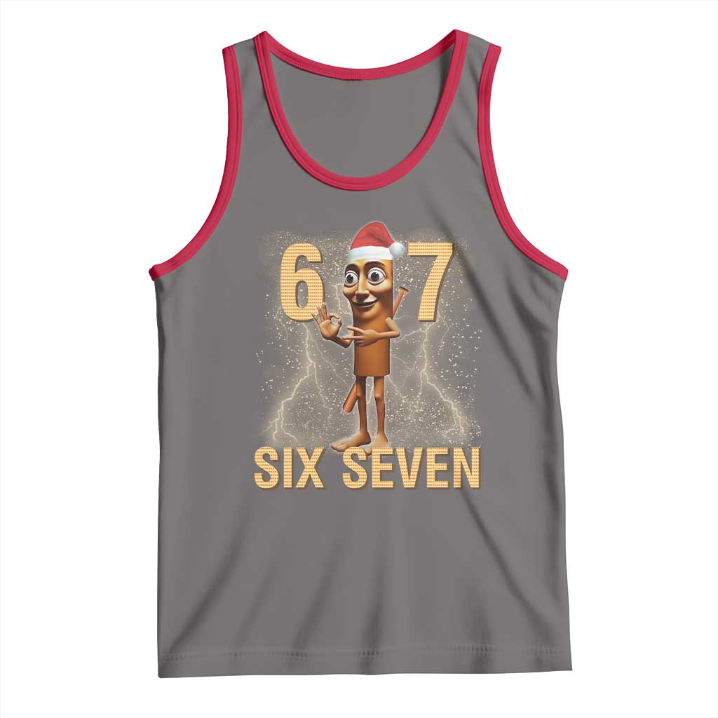 67 Six Seven Italian Brainrot Meme Tank Top Funny Tung Tung Tung Sahur Christmas TS14 Deep Heather Red Print Your Wear