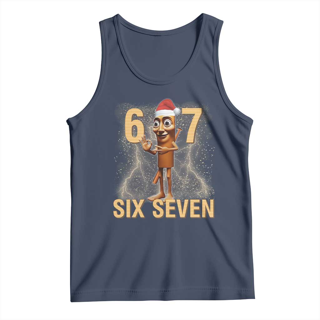 67 Six Seven Italian Brainrot Meme Tank Top Funny Tung Tung Tung Sahur Christmas TS14 Navy Print Your Wear