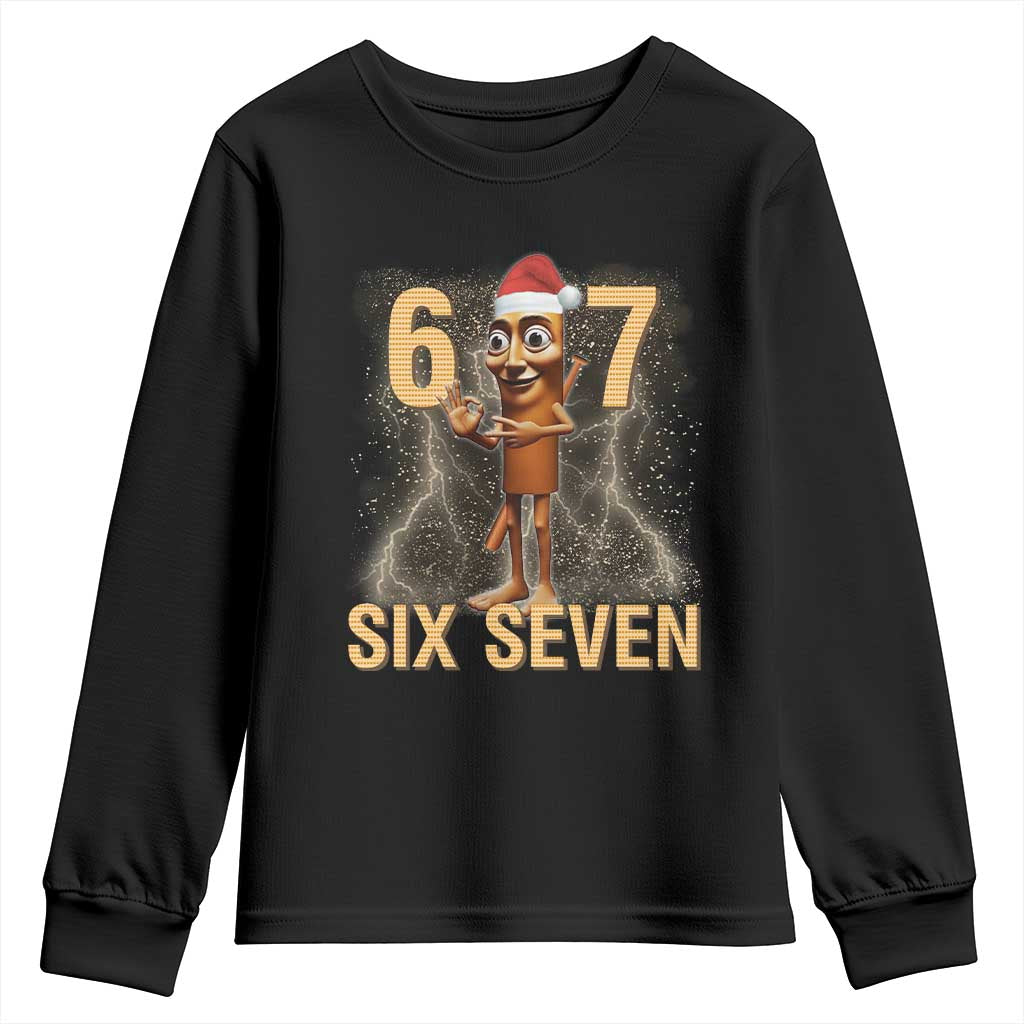 67 Six Seven Italian Brainrot Meme Youth Sweatshirt Funny Tung Tung Tung Sahur Christmas TS14 Black Print Your Wear