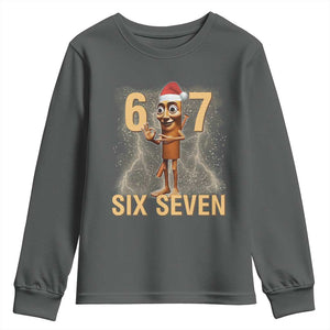 67 Six Seven Italian Brainrot Meme Youth Sweatshirt Funny Tung Tung Tung Sahur Christmas TS14 Dark Heather Print Your Wear