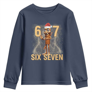 67 Six Seven Italian Brainrot Meme Youth Sweatshirt Funny Tung Tung Tung Sahur Christmas TS14 Navy Print Your Wear