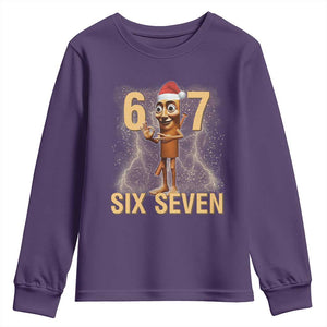 67 Six Seven Italian Brainrot Meme Youth Sweatshirt Funny Tung Tung Tung Sahur Christmas TS14 Purple Print Your Wear