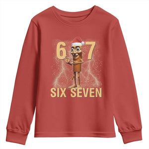 67 Six Seven Italian Brainrot Meme Youth Sweatshirt Funny Tung Tung Tung Sahur Christmas TS14 Red Print Your Wear