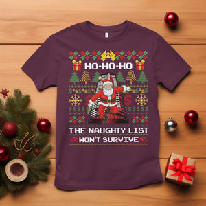 Nakatomi Plaza Christmas T Shirt Funny Santa Gun Cosplay Xmas TS14 Maroon Print Your Wear