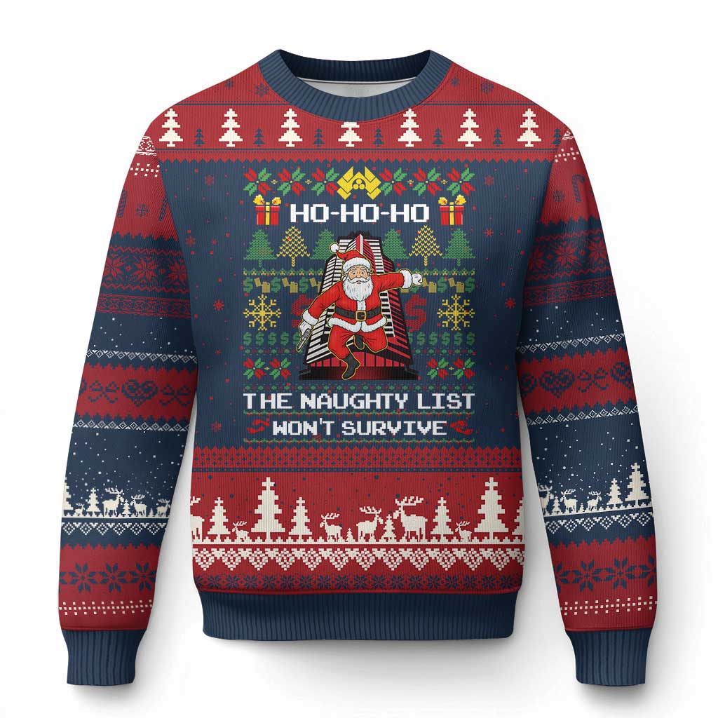 Nakatomi Plaza Xmas Ugly Christmas Sweater Funny Santa Gun Cosplay Xmas TS14 Navy Red Print Your Wear