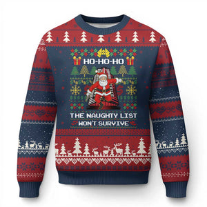 Nakatomi Plaza Xmas Ugly Christmas Sweater Funny Santa Gun Cosplay Xmas TS14 Navy Red Print Your Wear