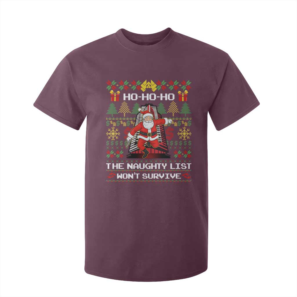 Nakatomi Plaza Christmas T Shirt For Kid Funny Santa Gun Cosplay Xmas TS14 Maroon Print Your Wear