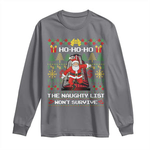 Nakatomi Plaza Christmas Long Sleeve Shirt Funny Santa Gun Cosplay Xmas TS14 Charcoal Print Your Wear