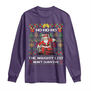 Nakatomi Plaza Christmas Long Sleeve Shirt Funny Santa Gun Cosplay Xmas TS14 Purple Print Your Wear