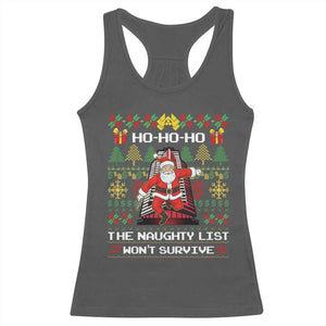 Nakatomi Plaza Christmas Racerback Tank Top Funny Santa Gun Cosplay Xmas TS14 Dark Heather Print Your Wear