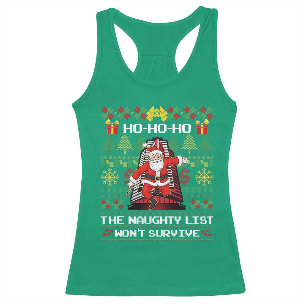Nakatomi Plaza Christmas Racerback Tank Top Funny Santa Gun Cosplay Xmas TS14 Irish Green Print Your Wear