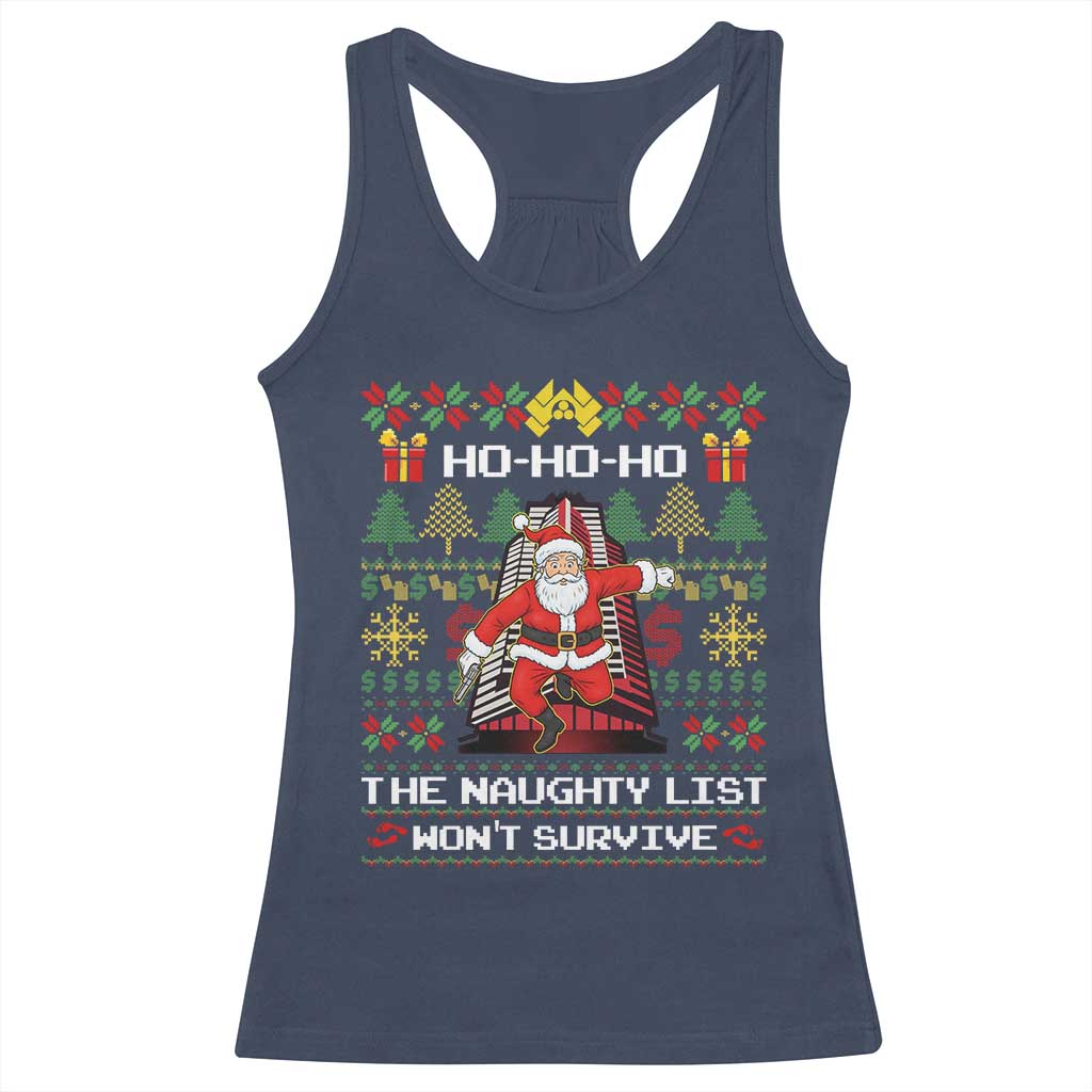 Nakatomi Plaza Christmas Racerback Tank Top Funny Santa Gun Cosplay Xmas TS14 Navy Print Your Wear