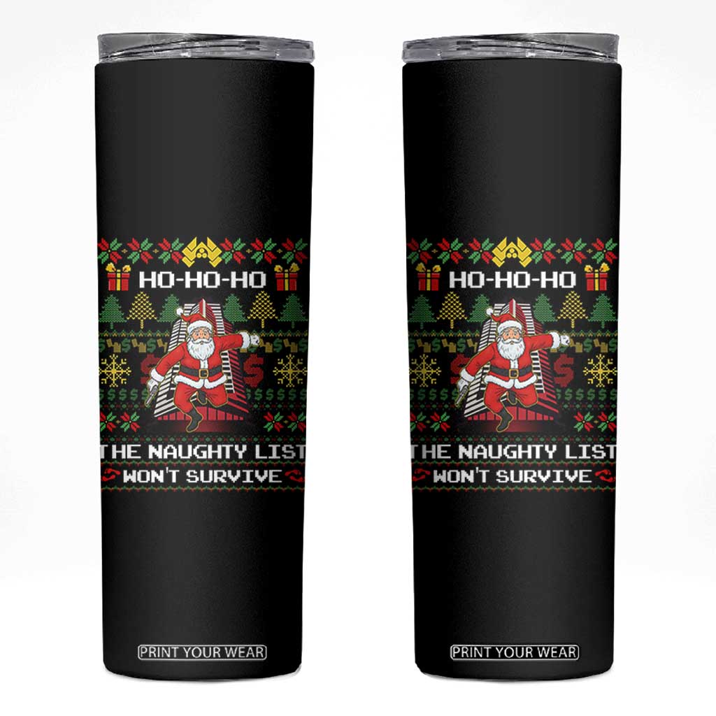 Nakatomi Plaza Christmas Skinny Tumbler Funny Santa Gun Cosplay Xmas TS14 Black Print Your Wear