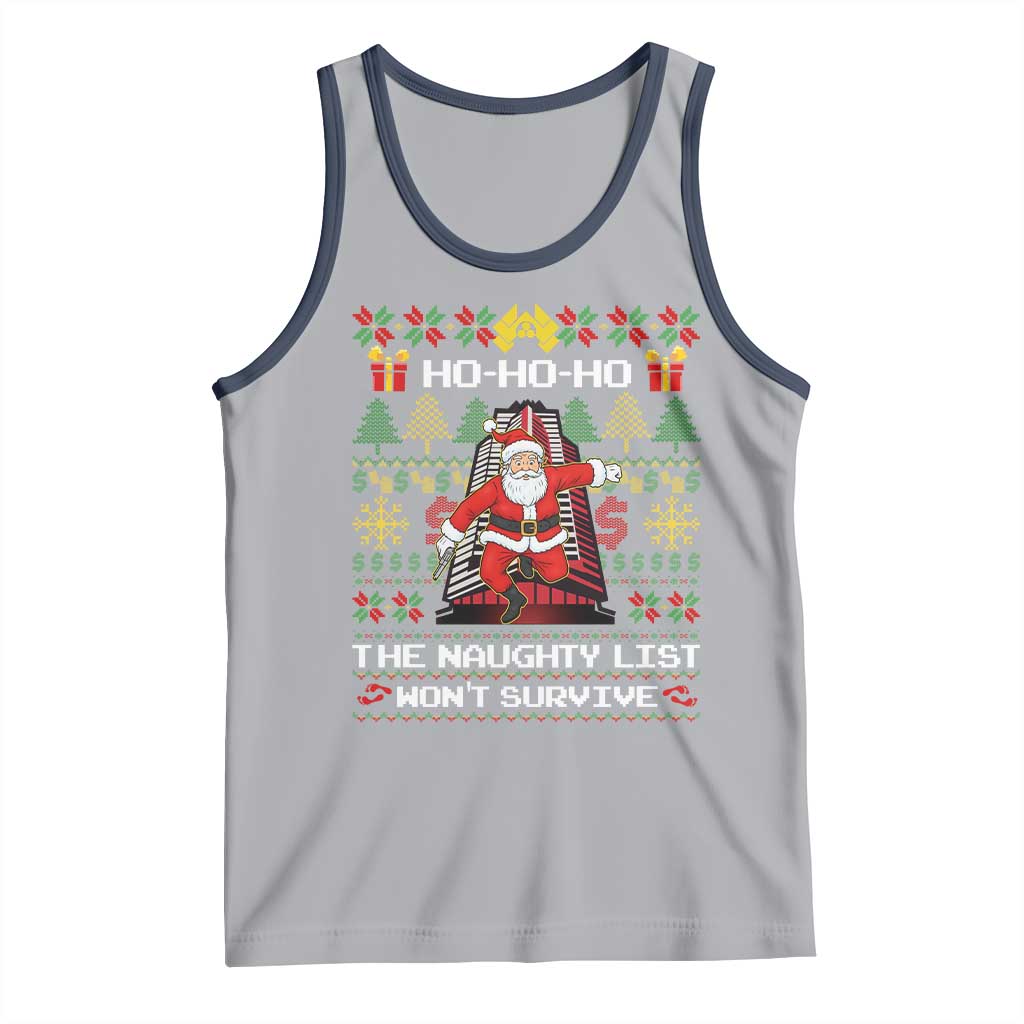 Nakatomi Plaza Christmas Tank Top Funny Santa Gun Cosplay Xmas TS14 Athletic Heather Navy Print Your Wear