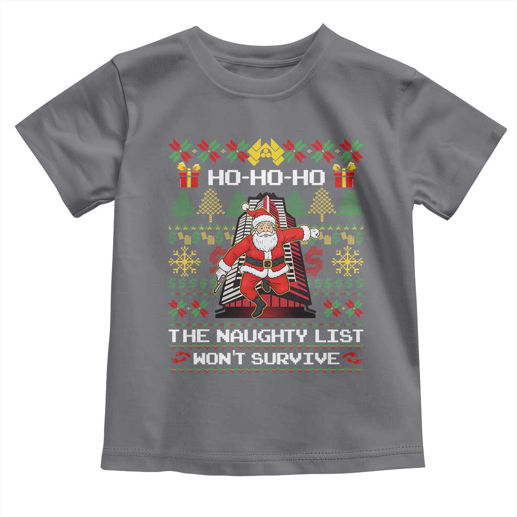 Nakatomi Plaza Christmas Toddler T Shirt Funny Santa Gun Cosplay Xmas TS14 Charcoal Print Your Wear