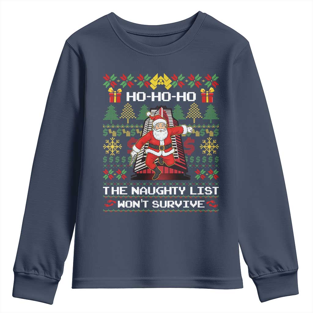Nakatomi Plaza Christmas Youth Sweatshirt Funny Santa Gun Cosplay Xmas TS14 Navy Print Your Wear