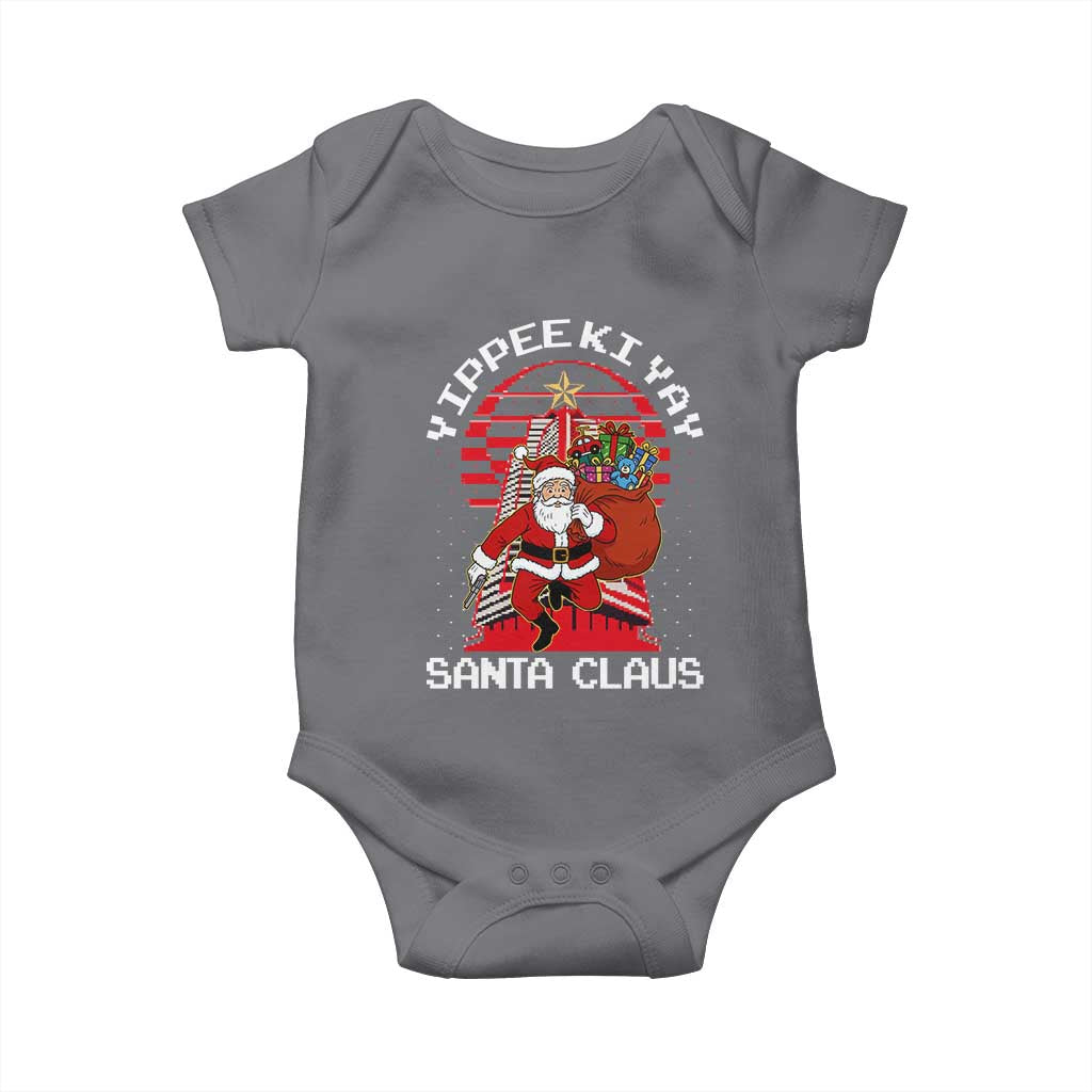 Nakatomi Plaza Christmas Baby Onesie Yippee Ki Yay Santa Claus TS14 Charcoal Print Your Wear