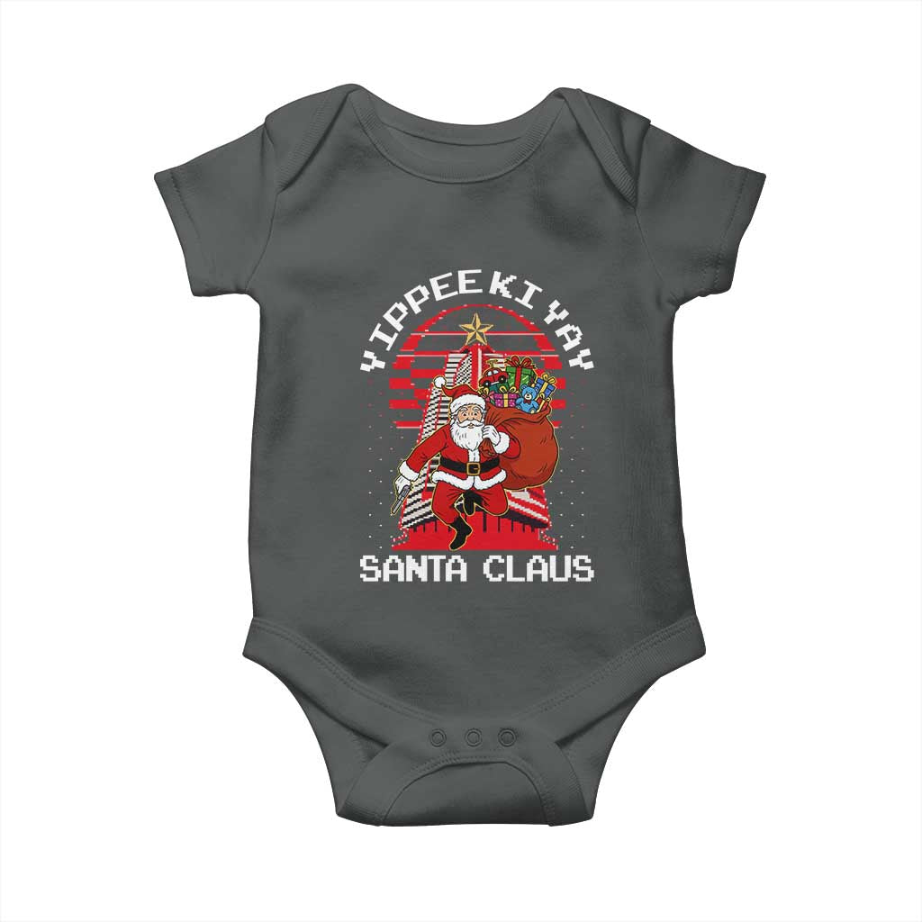 Nakatomi Plaza Christmas Baby Onesie Yippee Ki Yay Santa Claus TS14 Dark Heather Print Your Wear