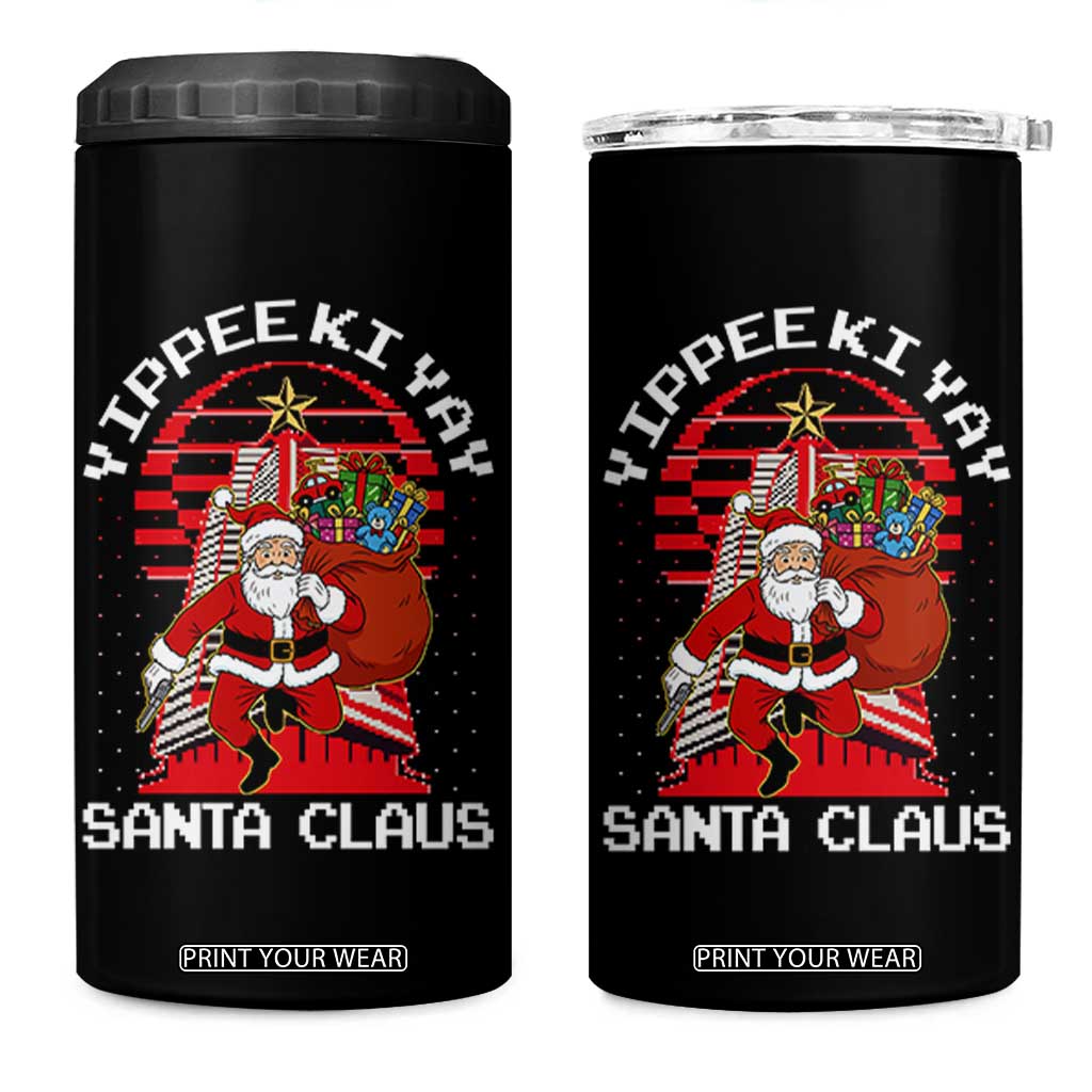 Nakatomi Plaza Christmas 4 in 1 Can Cooler Tumbler Yippee Ki Yay Santa Claus TS14 One Size: 16 oz Black Print Your Wear