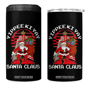 Nakatomi Plaza Christmas 4 in 1 Can Cooler Tumbler Yippee Ki Yay Santa Claus TS14 One Size: 16 oz Black Print Your Wear
